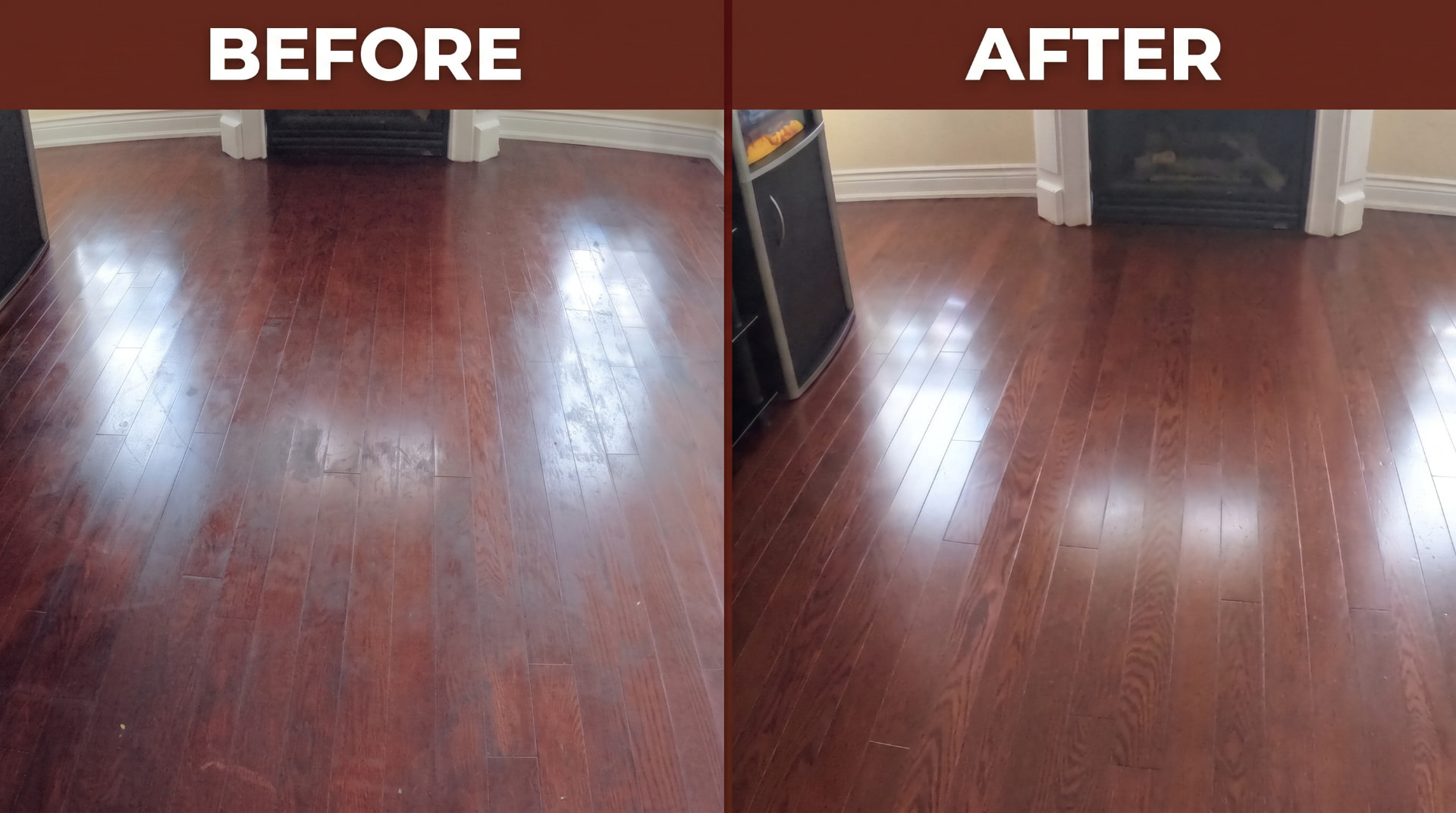 Hardwood floor before and after #7 — BEFORE & AFTER Wax Removal