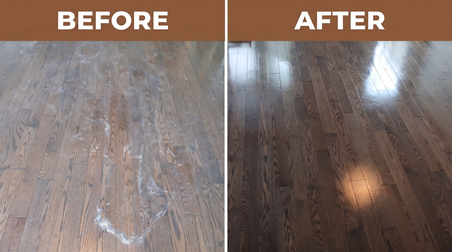 Hardwood floor before and after #12 — BEFORE & AFTER Wax Removal