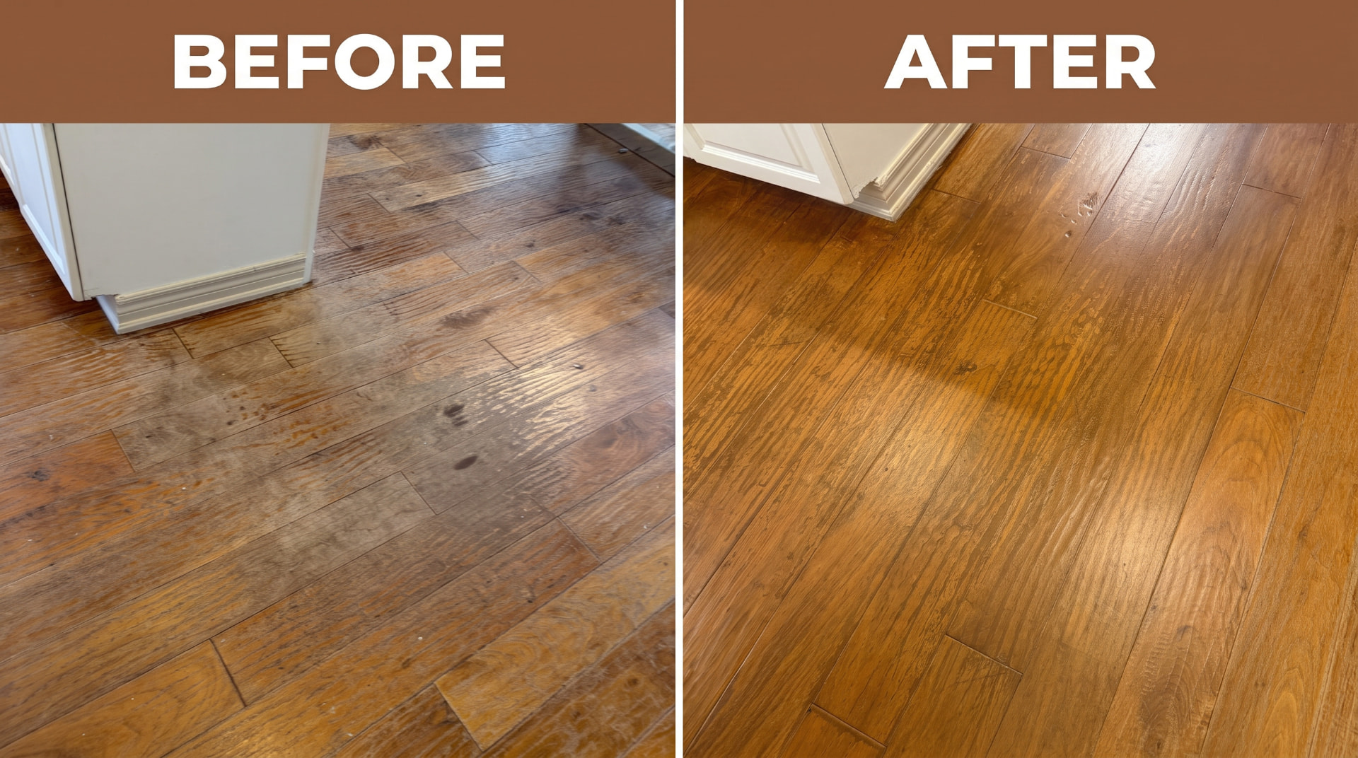 Hardwood floor before and after #13 — BEFORE & AFTER Screen & Recoating
