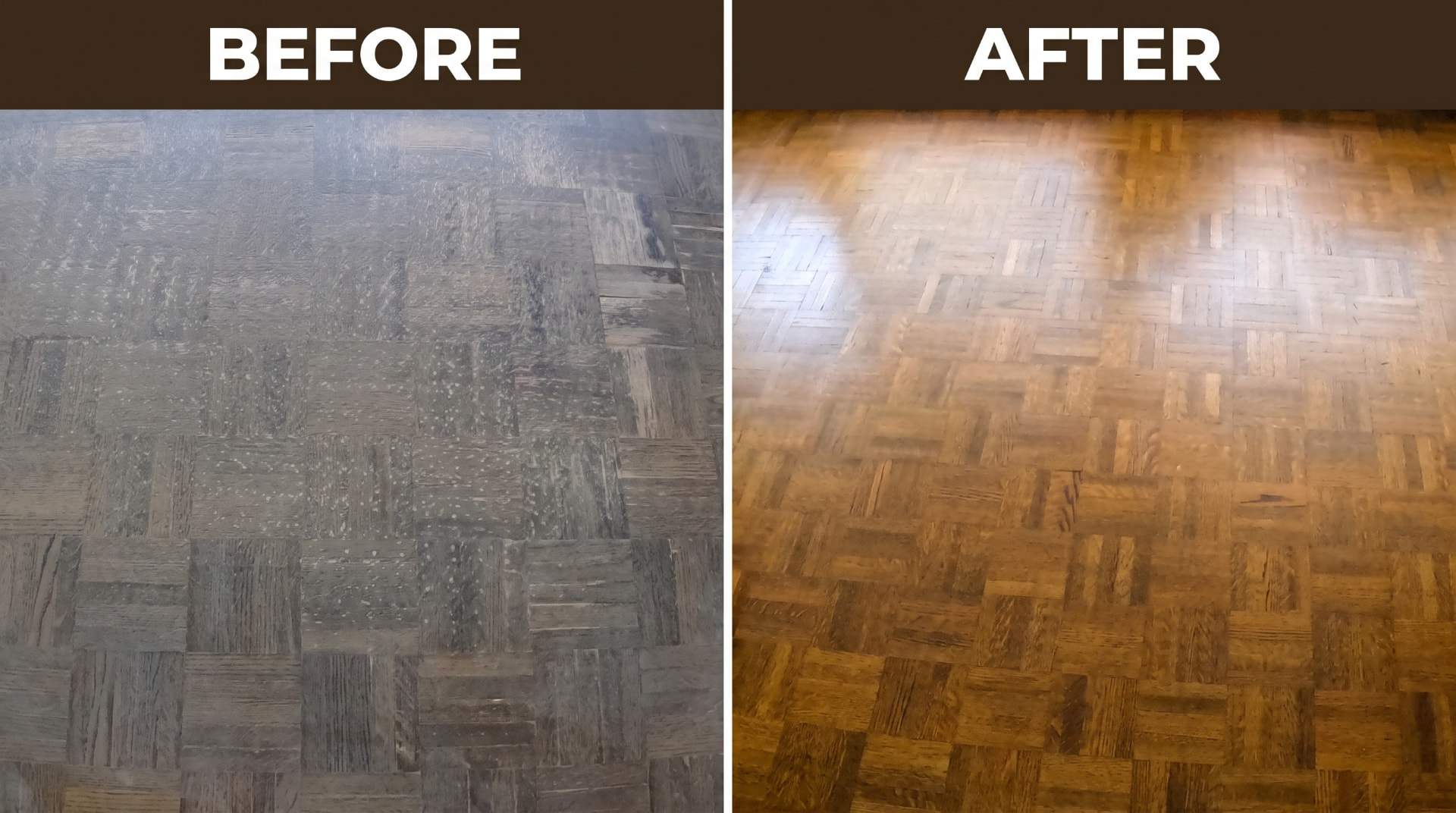 Hardwood floor before and after #5 — BEFORE & AFTER Screen & Recoating