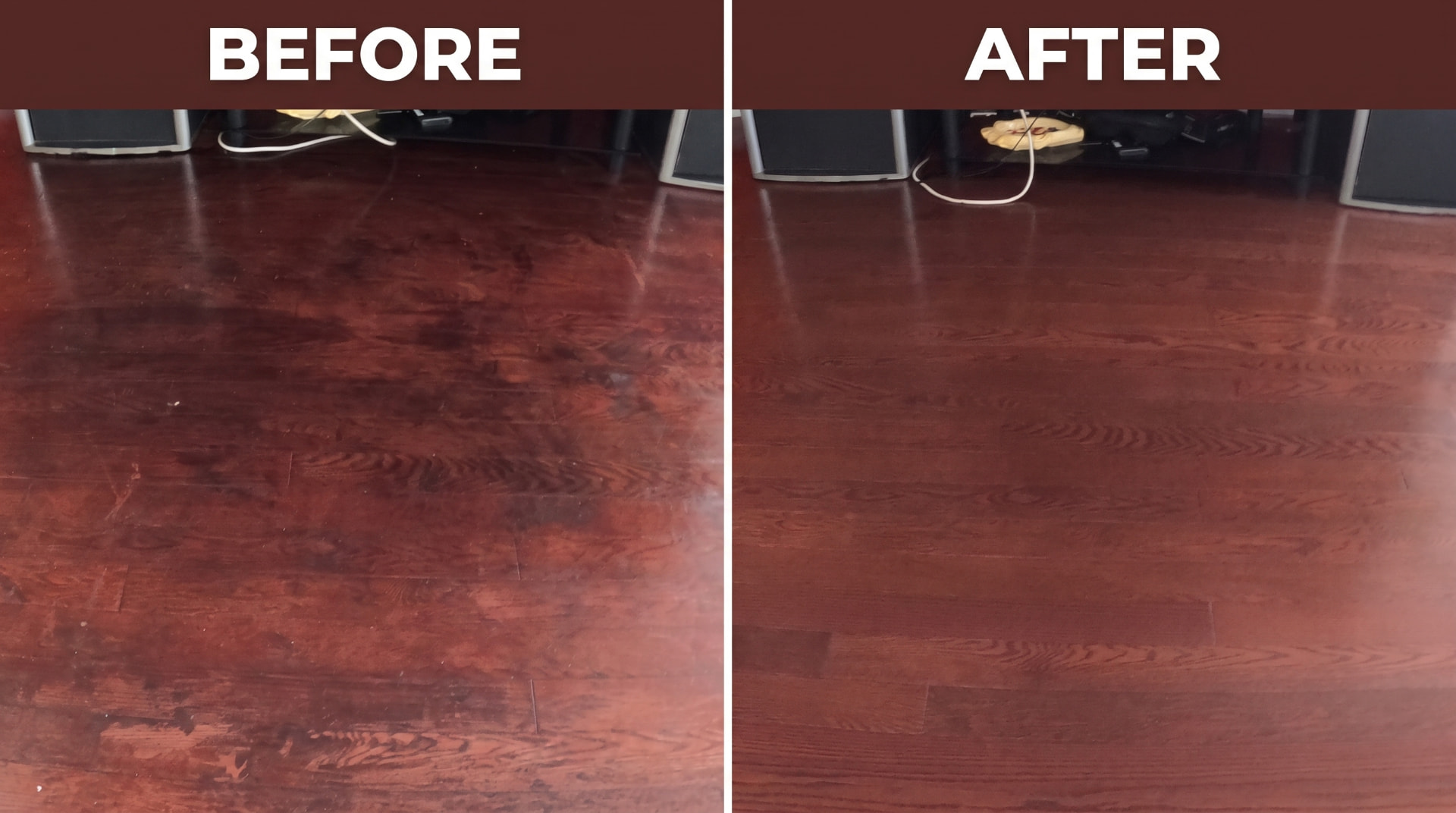 Hardwood floor before and after #6 — BEFORE & AFTER Wax Removal