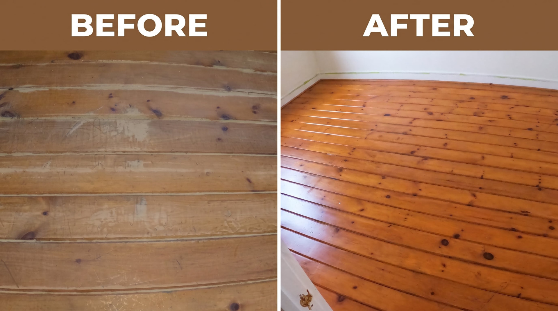 Hardwood floor before and after #9 — BEFORE & AFTER Screen & Recoating